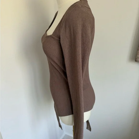 ASOS Brown Fitted Long Sleeve Bodysuit - Picture 4 of 6